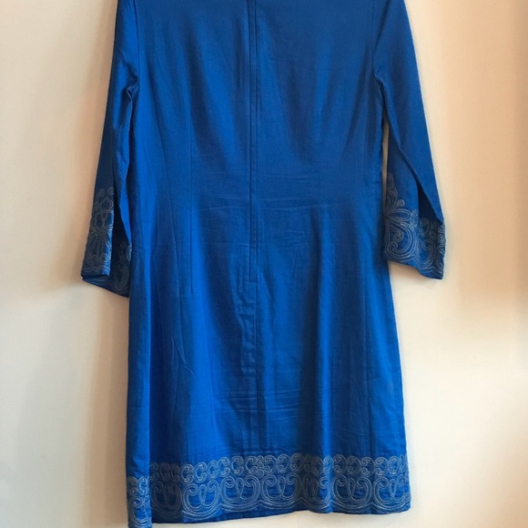 Lilly Pulitzer Shauna Embroidered Tunic sz 4 Blue - Picture 3 of 5